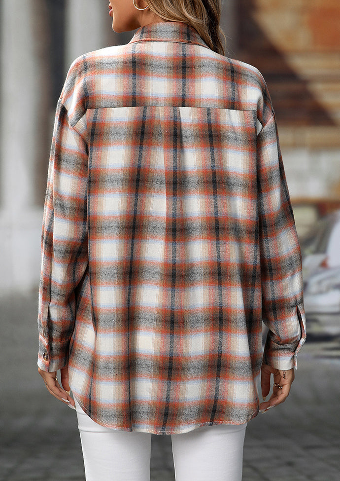 Retro Plaid Button Up Long Sleeve Casual Shirt