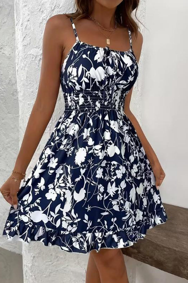 Pink Daisy Print Smocked Cami Dress - Dresses from Cindelily