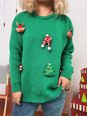 Christmas Decor Crew Neck Casual Sweater