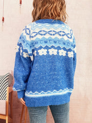 Retro Geometry Jacquard Knitted Cardigan