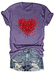 Heart Patterned Short Sleeve T-shirt