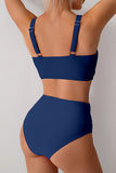 Wrap-Front Crop Top & High-Waist Bottoms Bikini - Swimwear from Cindelily