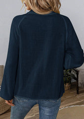 Embroidered V Neck Long Sleeve Boho Blouse