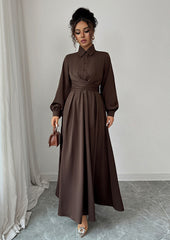 Button Detail Criss-Cross Wrap Maxi Dress