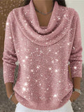 Soft Elegant Ruffled Collar Shinny Sweater