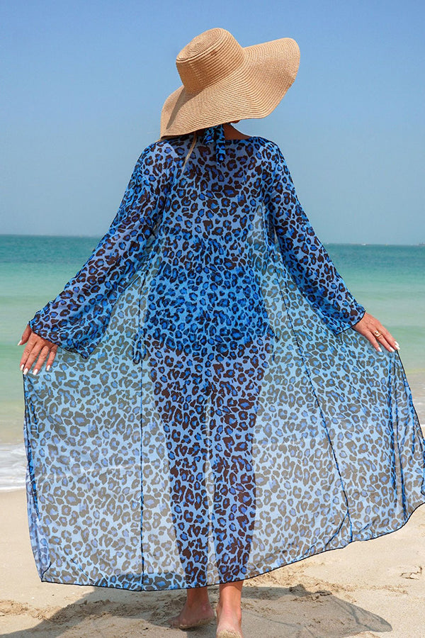 Leopard Print Halter 3-Piece Swim Set - Swimwear from Cindelily