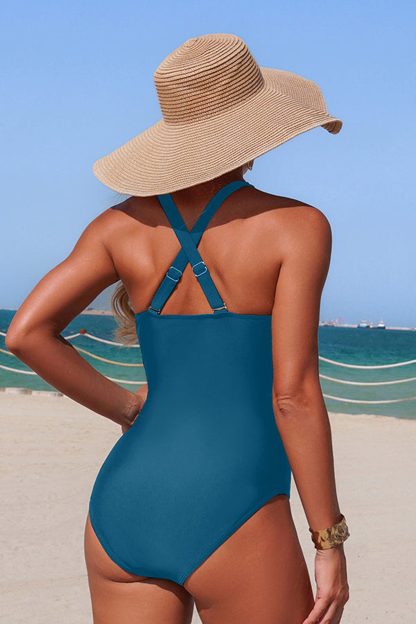Laser-Cut Deep V Tummy-Control One Piece Bathing Suit - Swimwear from Cindelily