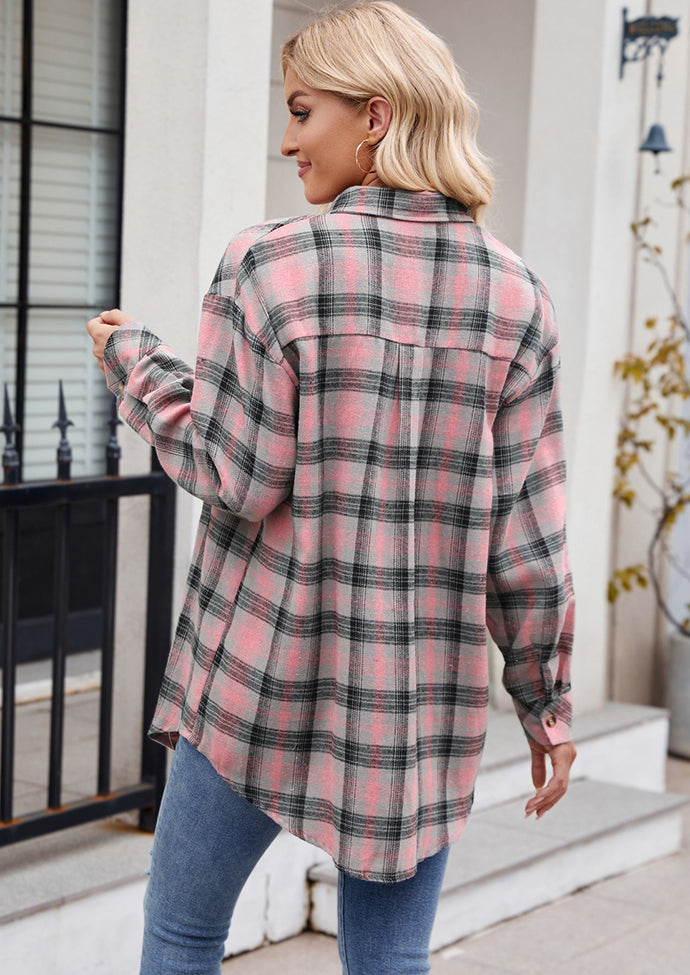 Retro Plaid Button Up Casual Shirt