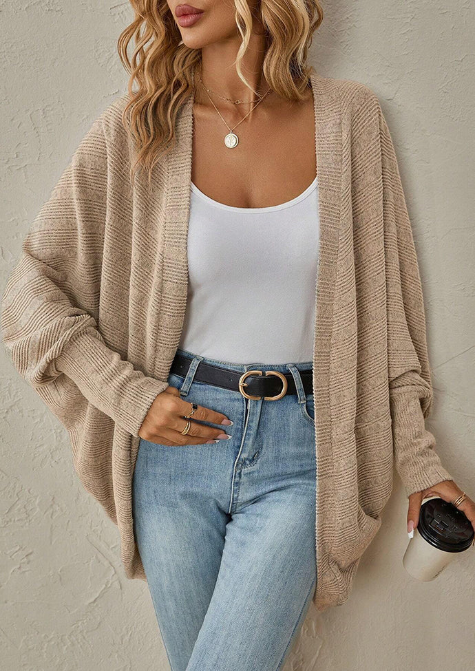 Bat Sleeve Knitted Casual Cardigan