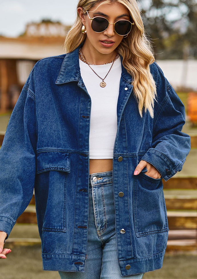 Retro Washed Button Up Denim Jacket