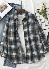 Retro Plaid Woolen Button Up Shirt