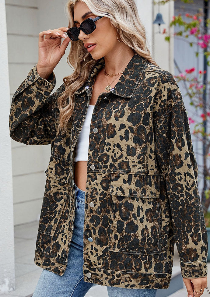 Retro Washed Button Up Denim Jacket