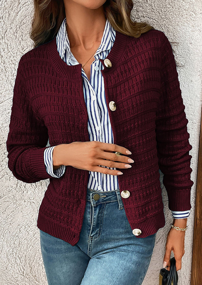 Button Down Knitted Casual Cardigan