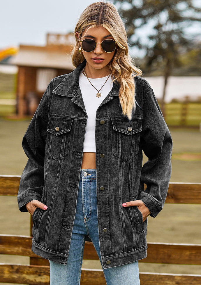 Vintage Classical Denim Jacket with Pockets