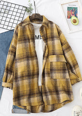 Plaid Brushed Woolen Vintage Shirt