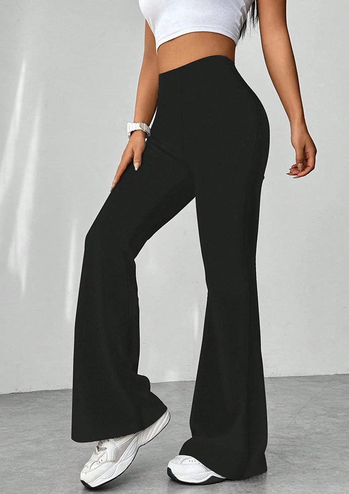 High Waist Slim Fit Flared Pants