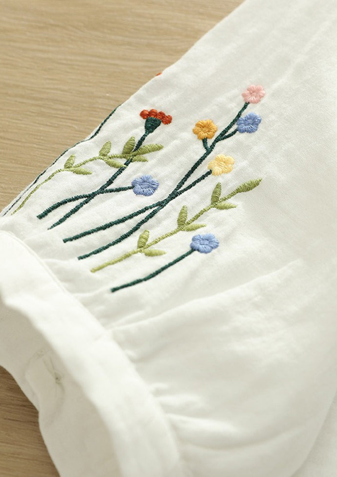 Colorful Button Detail Double Cotton Yarn Fabric Shirt