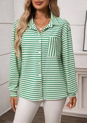 Textured Striped Button Up Casual Shirt