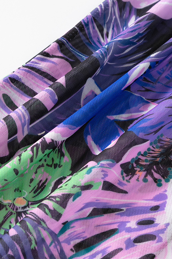 Tropical Floral Bikini & Cover-Up 3-Piece Set - Swimwear from Cindelily