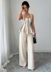 Color Block Fit & Flare Top and Pant Sets
