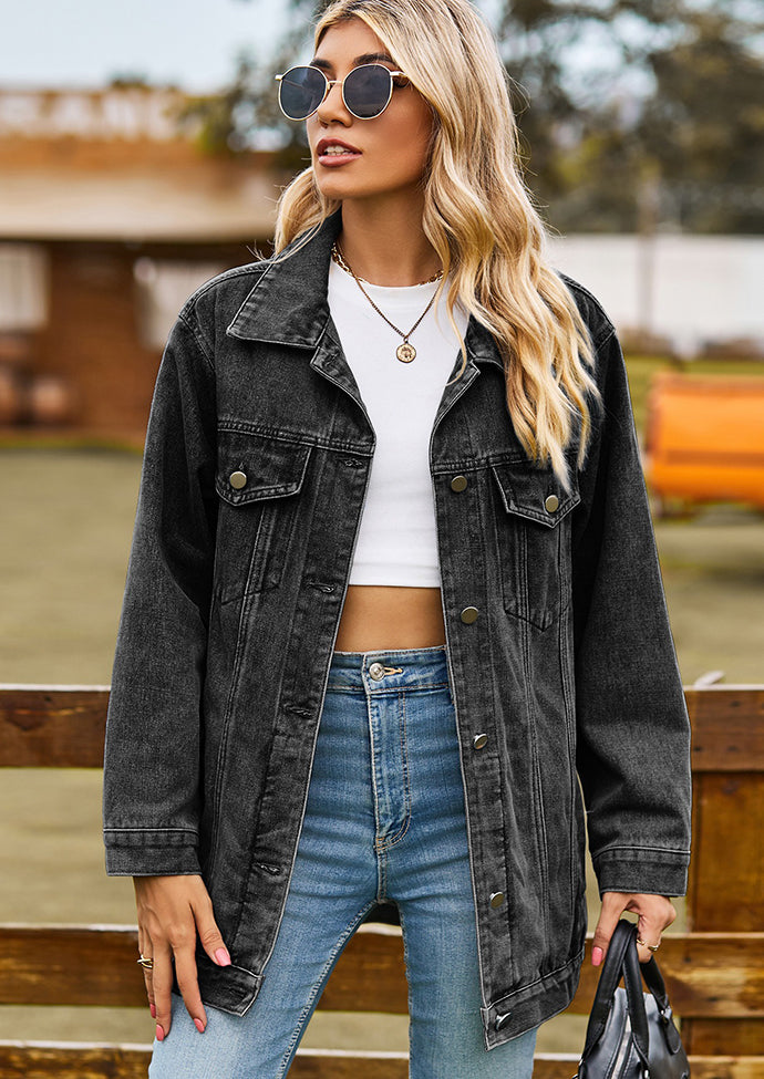 Vintage Classical Denim Jacket with Pockets