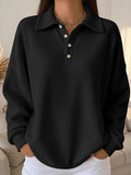 Waffle Knit Long Sleeve Polo Shirt