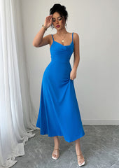 Cowl Neck Fit & Flare Maxi Dress