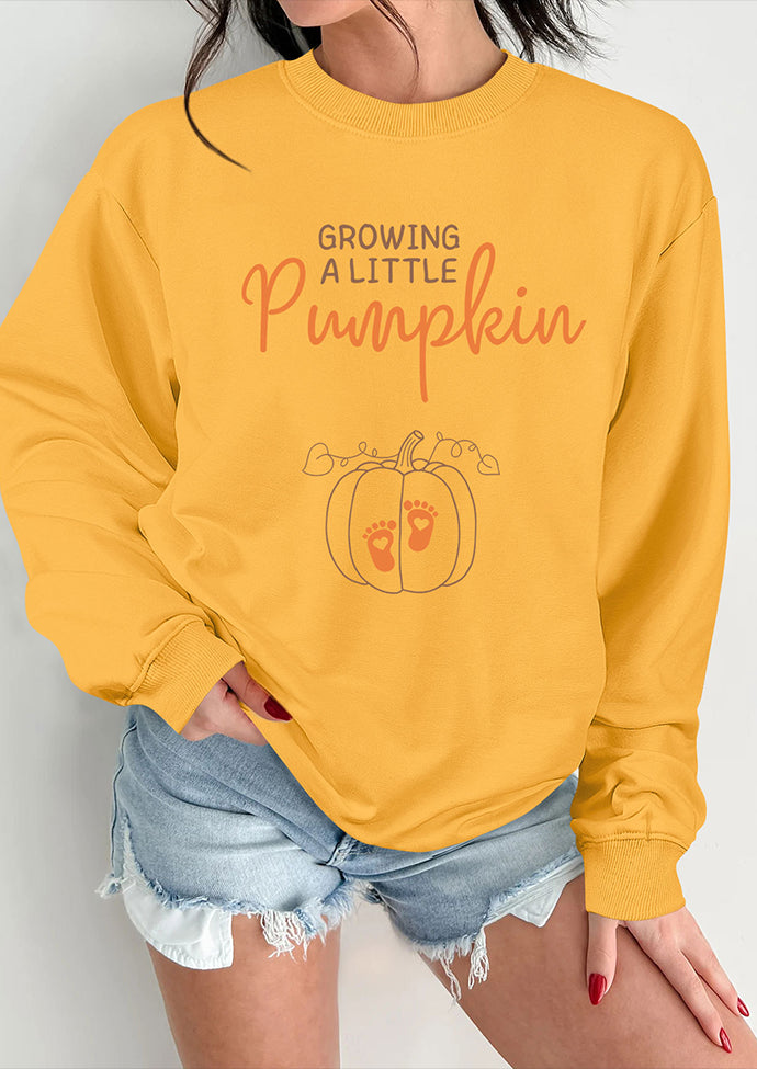 Growing A Little Pumpkin Print Sweatshirt
