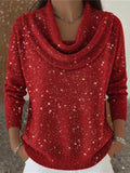 Soft Elegant Ruffled Collar Shinny Sweater
