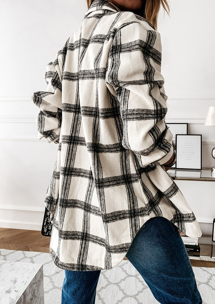 Plaid Brushed Button Up Casual Shirt