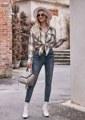 Button Up Pocket Detail Retro Plaid Shirt