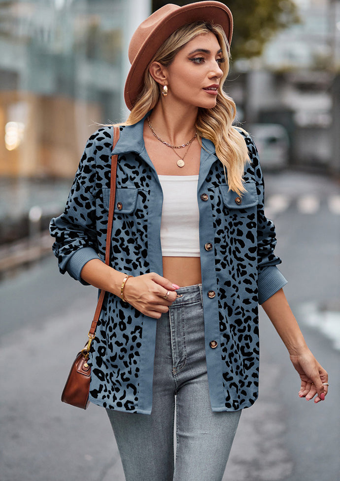 Leopard Print Button Up Casual Shirt