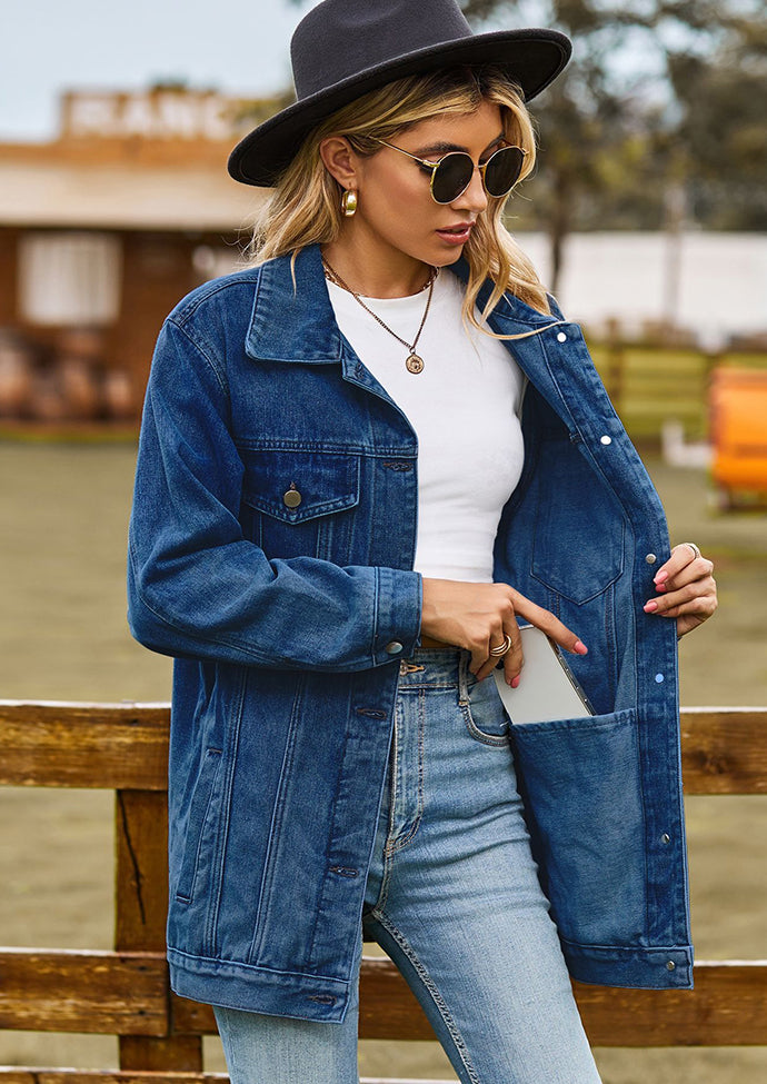 Vintage Classical Denim Jacket with Pockets