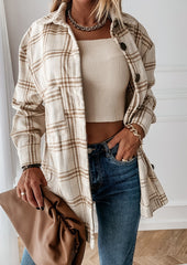 Plaid Brushed Button Up Casual Shirt
