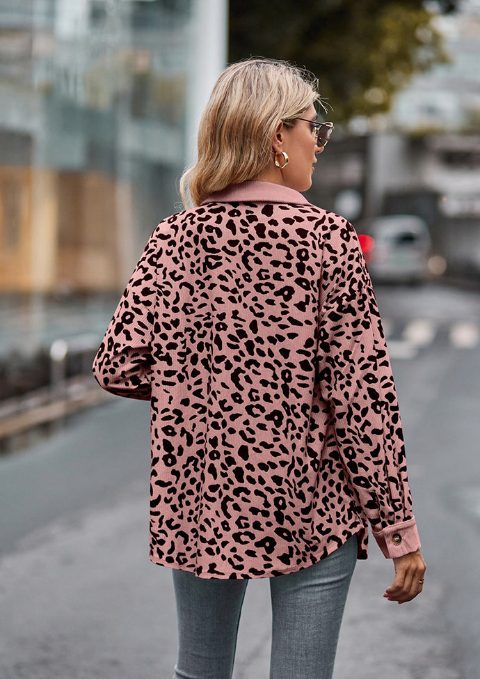Leopard Print Button Up Casual Shirt