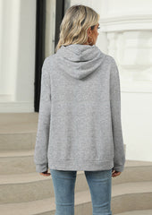 Solid Hooded Sweatshirt with Front Pocket
