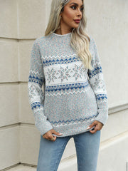 Chenille Christmas Snowflake Jacquard Sweater