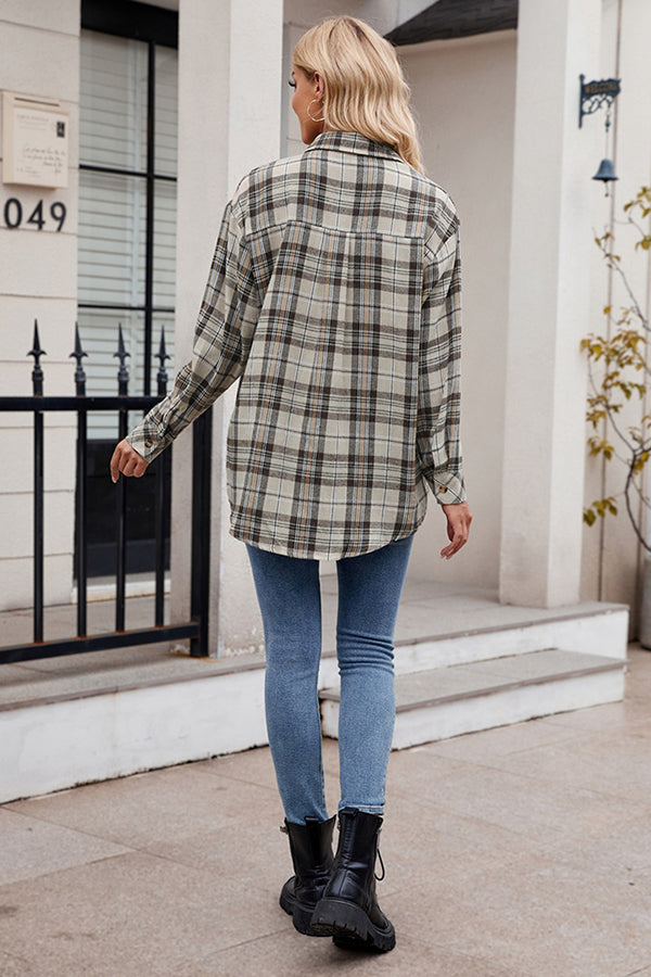 Plaid Button Down Flannel Top - Blouses & Shirts from Cindelily