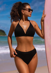 Halter Tied Bright Color Bikini Sets