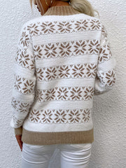 Christmas Snowflake Jacquard Turtleneck Sweater