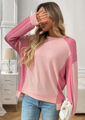 Waffle Color Block Crew Neck Casual T-shirt