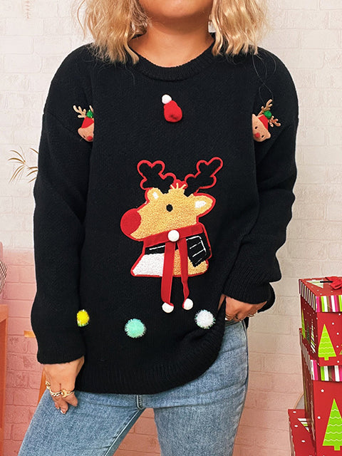 Christmas Reindeer Jacquard Knitted Sweater