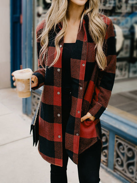 Plaid Print Button Up Casual Shirt