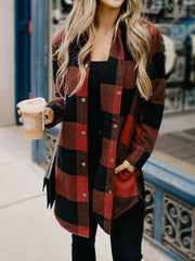 Plaid Print Button Up Casual Shirt
