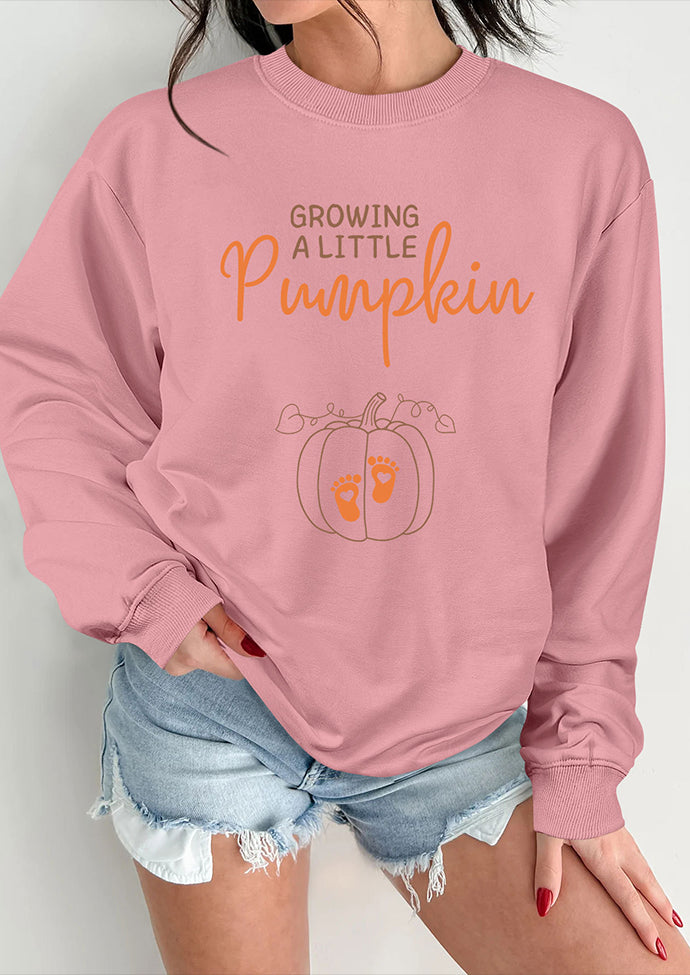 Growing A Little Pumpkin Print Sweatshirt
