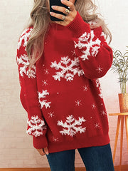 Christmas Snowflakes Crew Neck Sweater