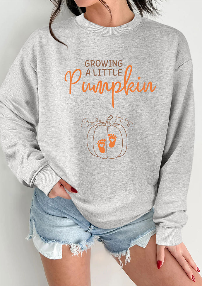 Growing A Little Pumpkin Print Sweatshirt