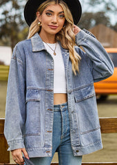 Retro Washed Button Up Denim Jacket