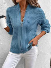 Zip Up Knitted Sweater Cardigan