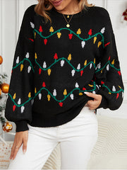 Christmas Colorful Lights Jacquard Sweater